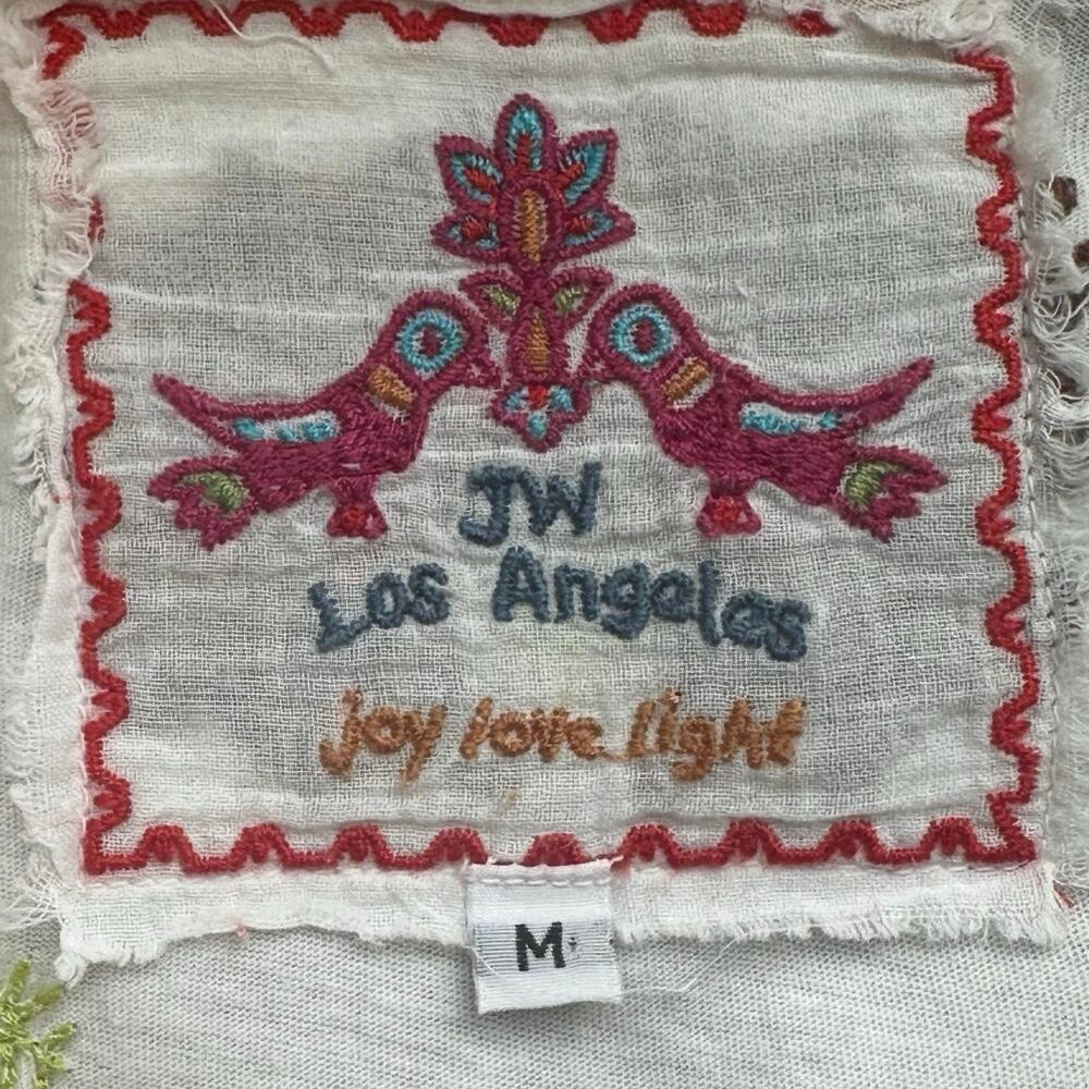 Johnny Was Los Angeles Embroidered Boho Kimono Cardigan Women M | White - Picture 7 of 8